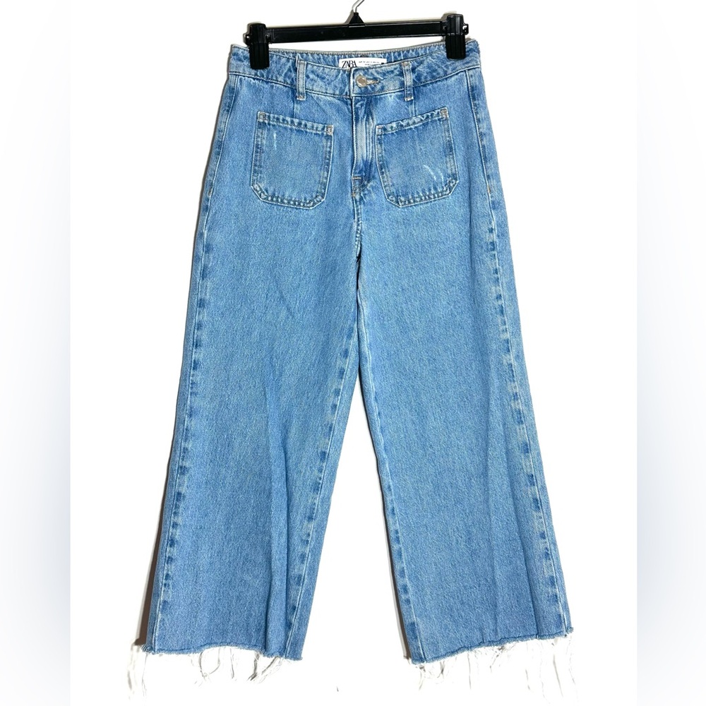 Zara Cropped Wide Leg Jeans